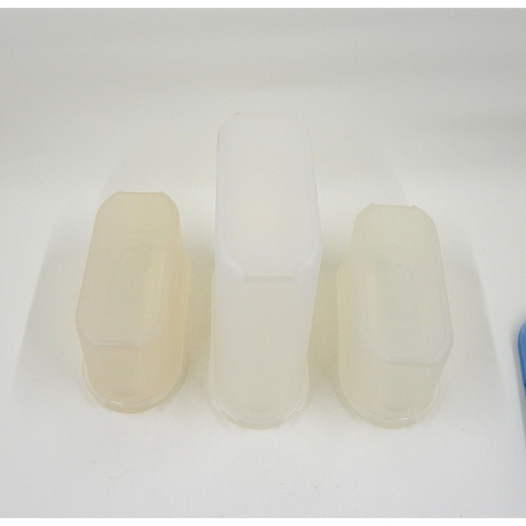 Tupperware Modular Mates Spice Containers Lt. Blue Lids Lot of 3 - Picture 5 of 8